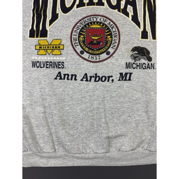 Rare Vintage 90s University Of Michigan Wolverines Ann Arbor Crewneck Sweater - Picture 6 of 15